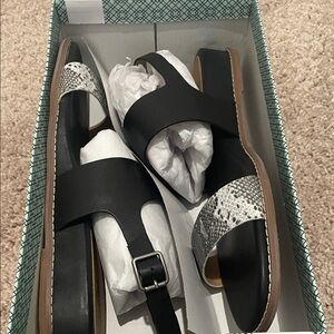 Black and Silver Women's Sandals